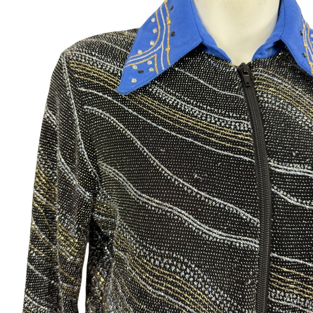 1849 Authentic Ranchwear USA Made Stretch Rodeo Rhinestone Zip Up Show Jacket S - Picture 5 of 16